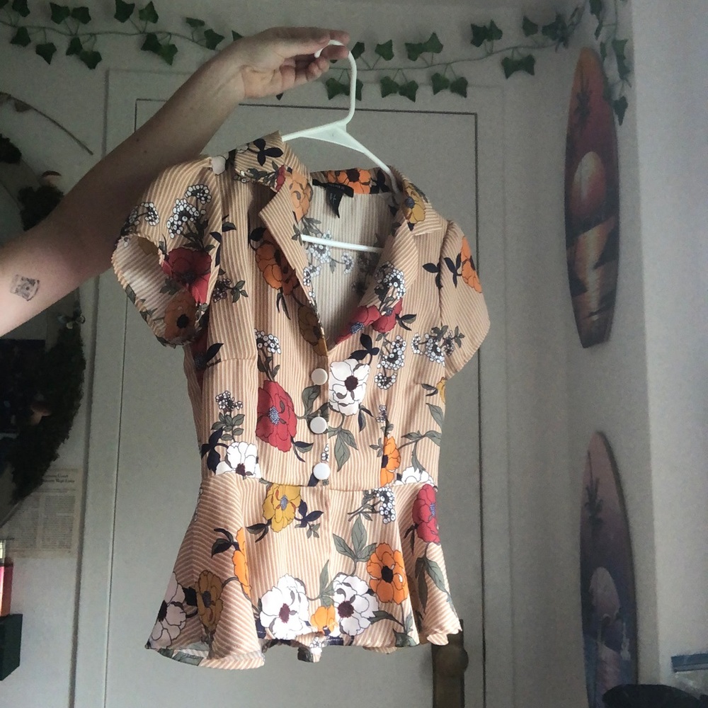 Retro Floral Blouse